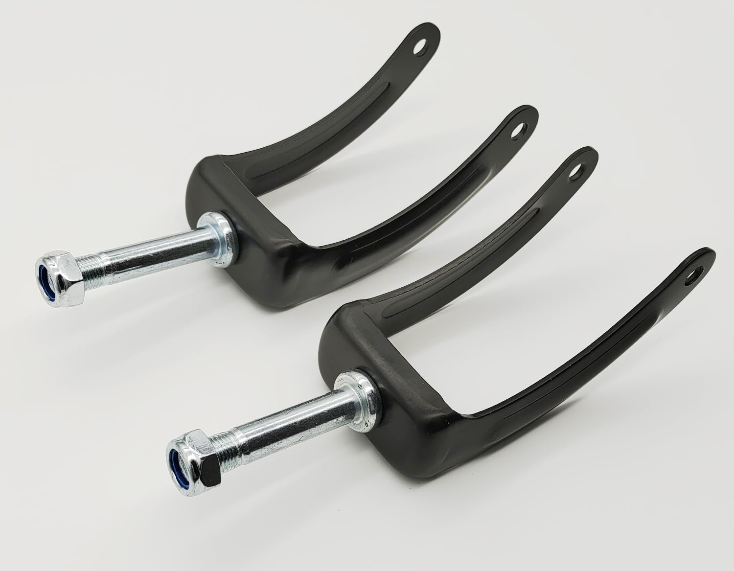 Photo 1 of 8 Inch Steel Wheel Fork Universal Front Fork Replacement Parts for Wheelchairs and Transport Chair,STDS3J4533, with nut (1Pr,Black)