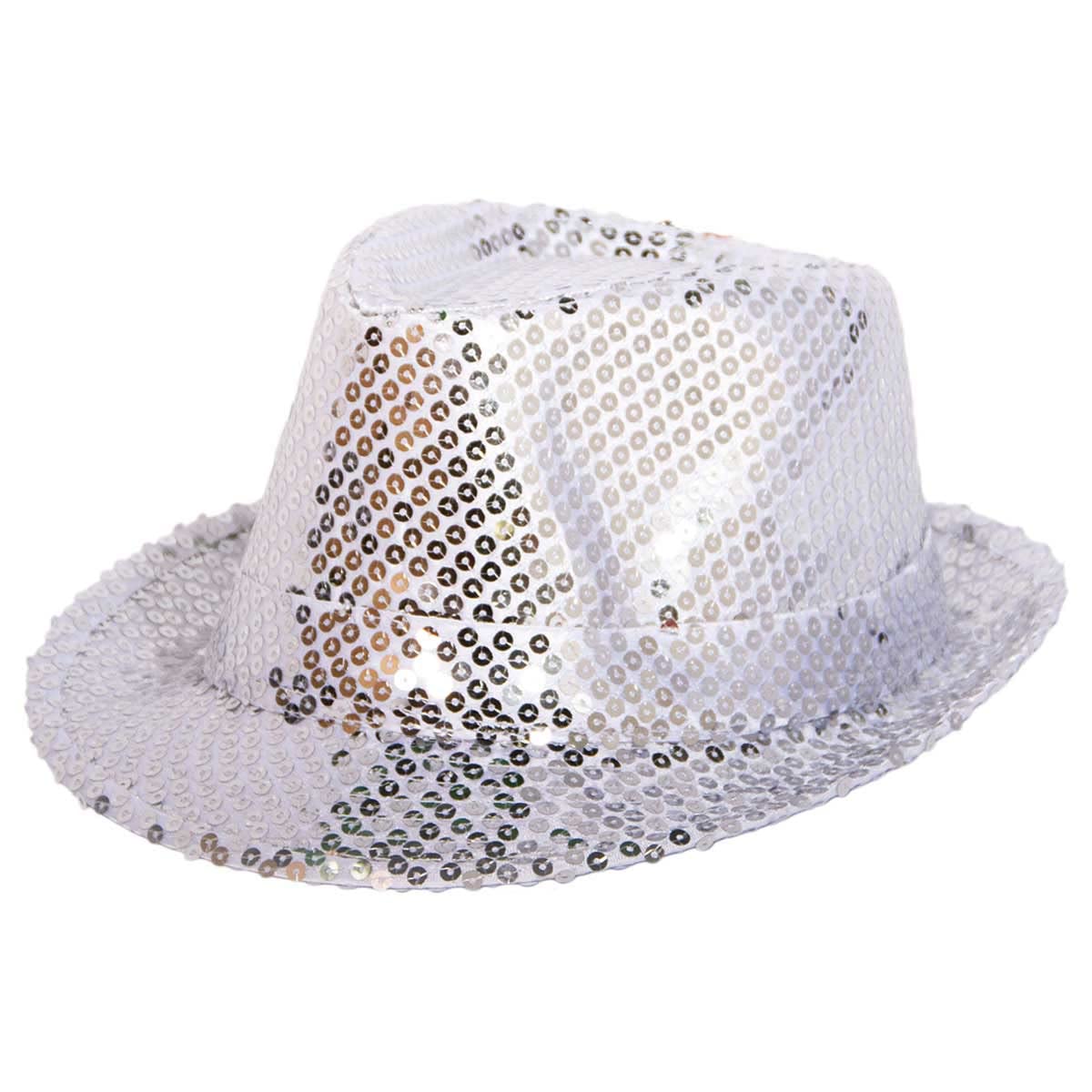 Trilbly Hat Sequin Deluxe Silver