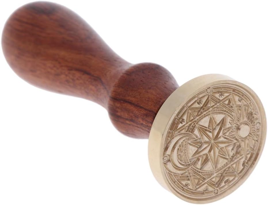 Suruc - Retro Wood Stamp Magic Array Seal Wax Antique Stamp with Beech Handle (D)