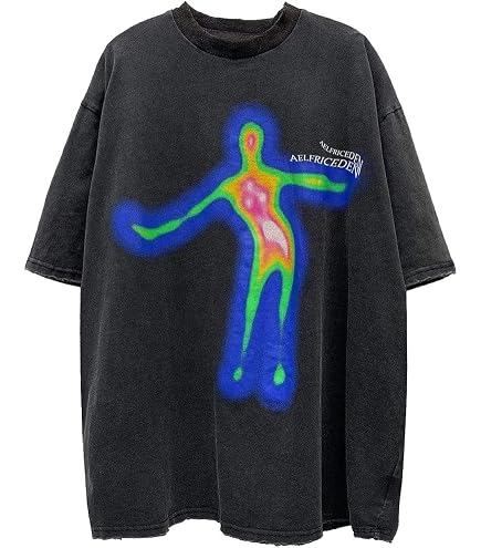 Aelfric Eden Mens Oversized Graphic Tees Y2k Washed Cotton T Shirt