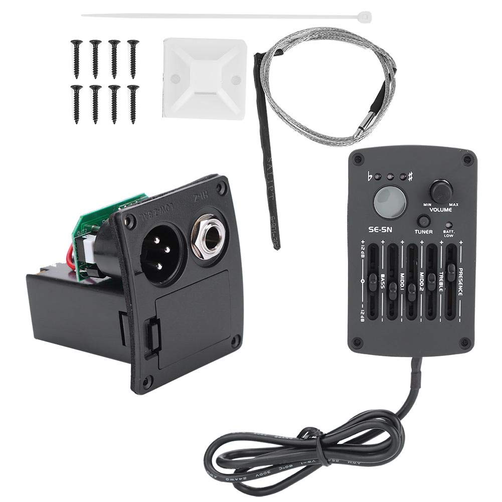 5 Band EQ Equalizer, Professional Tone Control Pickup Tuner with Precise Frequency Adjustment for Acoustic Guitar Musicians in Studio Recording Live Performances and Home Practice