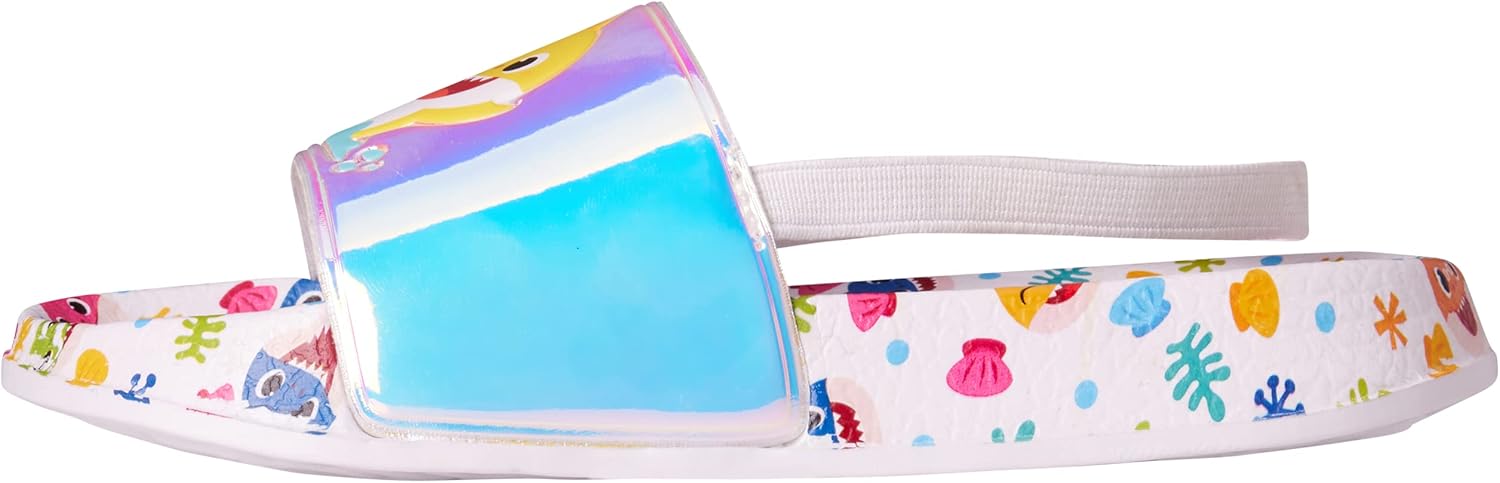 Nickelodeon Girls’ Baby Shark Sandals - Slip-On Slides with Back Strap (Little Kid): Shoes
