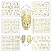 Micropromo 6 Sheets 3D Nail Art Stickers Decals Glitters Gold Decoration Tips Manicure DIY