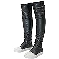 MOFEEDOUKA Thigh High Boots for Women Flat Over The Knee Round Toe Booties