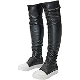 MOFEEDOUKA Thigh High Boots for Women Flat Over The Knee Round Toe Booties
