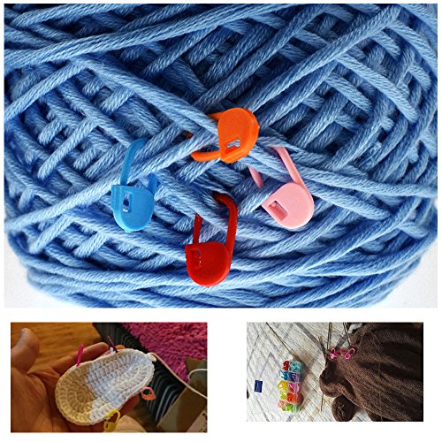 VAPKER 150PCS Knitting Stitch Markers Counter Crochet Locking Stitch Needle Clips 10 Assorted Colors
