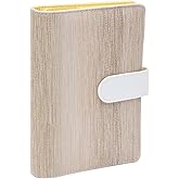XiowDow Brown PU Leather A6 Binder Cover with Magnetic Buckle Refillable Notebook 6 Rings Padfolio Budget Binder for Loose Leaf Planner Inserts Pockets Envelopes Sleeves (Brown)