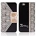 Towallmark(TM)Fresh Cute Flip Wallet Leather Case Cover for iPhone 6 4.7'' Black