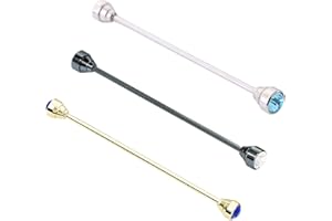 VVCOME Sparkling Crystal Stone Collar Bar Tie Necktie Pins Shirt Collar Stud Bar for Men with Gift Box