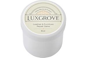 LUXGROVE® 皮革和家具修复膏 - 抛光机、皮革清洁剂和家具护发素 - 防紫外线剂有助于防止开裂或褪色,适用于汽车座椅、沙发、鞋子、钱包、靴子 - 8 盎司