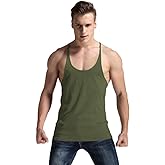 YAKER Men's Fitness Gym Tank Top Singlet Bodybuilding Stringers Sleeveless Muscle Shirt