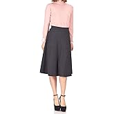 Dani's Choice Everyday High Waist A-line Flared Skater Midi Skirt