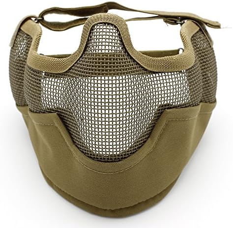 SHARPTECK Matrix Iron Face Carbon Steel "Striker" Gen2 Metal Mesh Lower Half Mask (Khaki)