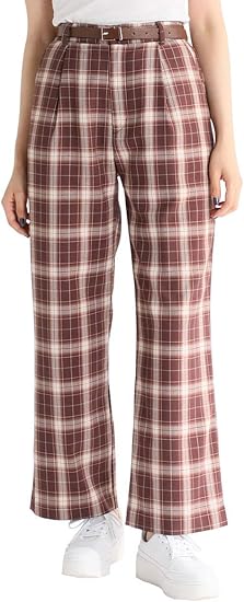 Amazon パンツ レディース ストレート チェック 柄 ゴム 秋 冬 Honeys ハニーズ チェックストレートパンツ Web限定llサイズ有 ロングパンツ 通販