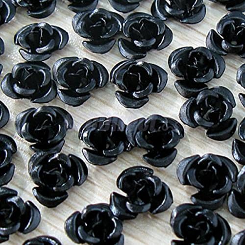 50pcs Aluminum Rose Flower 8mm Spacer Beads DIY Jewelry Craft Metal Findings