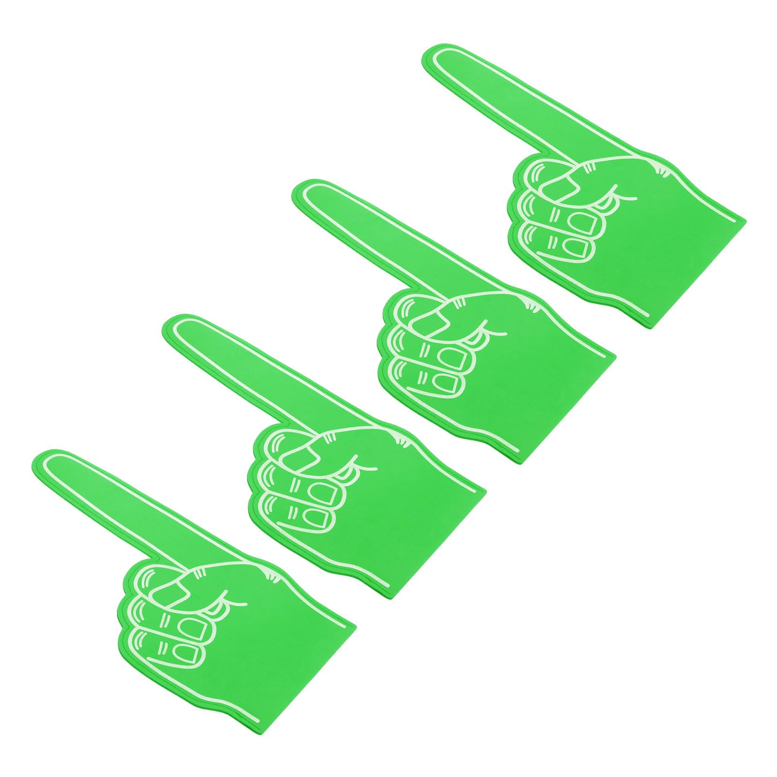 PATIKIL Giant Foam Finger 18 Inch, 4 Pcs Number 1 Foam Hand EVA Foam Finger Cheerleading for Sports Events Baseball Basketball Soccer Games, Green