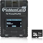 BITFUNX PSxMemCard Gen2 Memory Card - Supports Firmware Upgrade, Unlimited Storage and Sd2psXtd, Includes an 8GB MicroSD Card, High Speed Game Memory Card for PS2/PS1/PS One Console (Tran-Black)