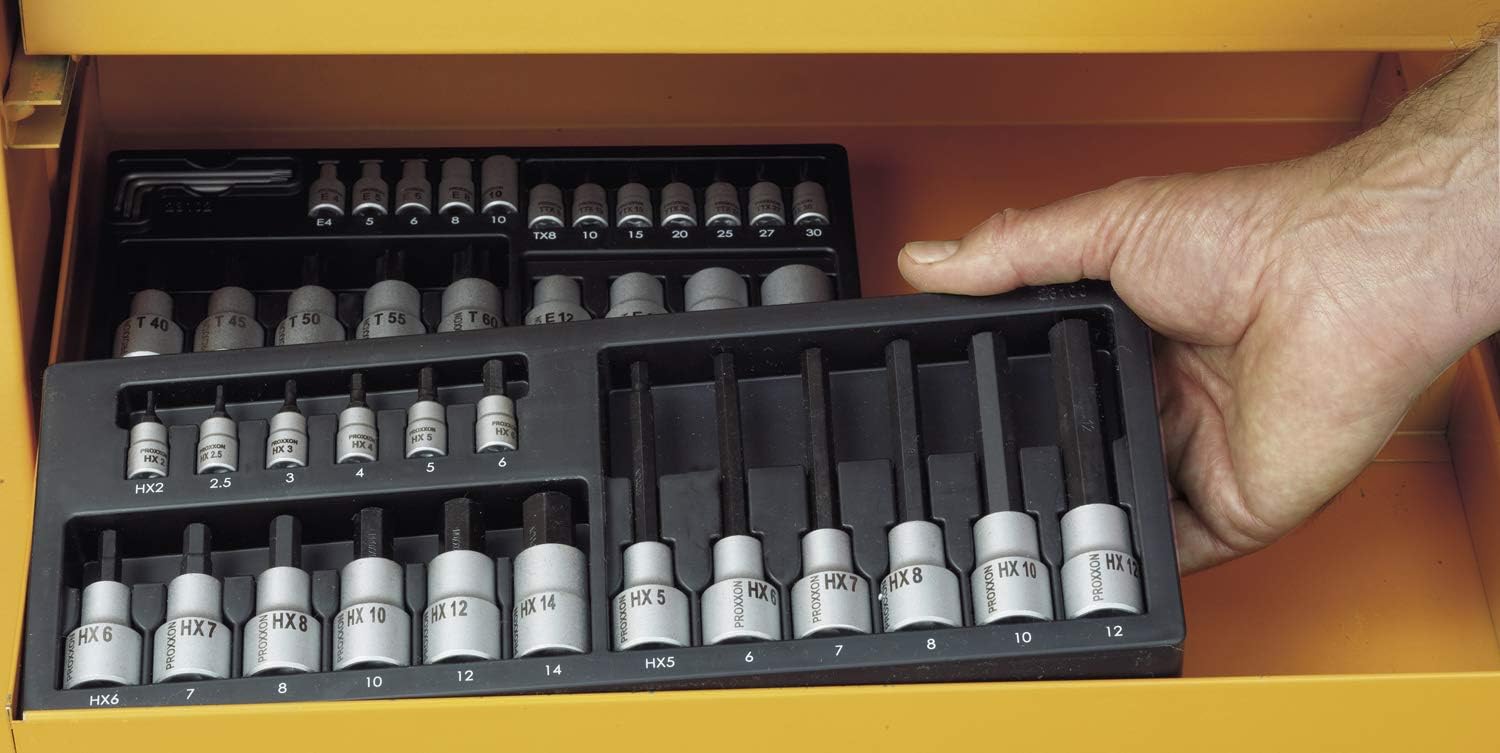 Proxxon Hex 23100 Hexagonal Socket Spanner Set 1/4-Inch and 1/2-Inch 18-Piece, Silber, 18-tlg - Image 5