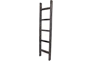 BARNWOODUSA LLC BARNWOODUSA Rustic Decorative Ladder - 100% Upcycled Wood (60" x 12" x 1.5", Smoky Black)