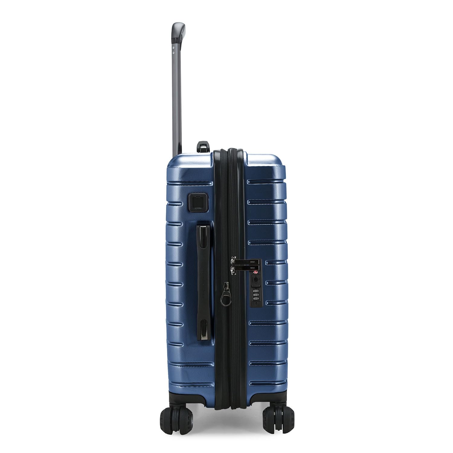 Traveler's Choice Archer Polycarbonate Hardside Spinner Luggage Set, Blue, Carry-On 21-Inch, Tie Down Straps