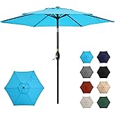 SUNVIVI OUTDOOR Outdoor Patio Umbrella, Patio Umbrella, Market Umbrella, Large Outdoor Umbrella, Metal Pole Umbrella with Push Button Tilt and Crank, Polyester Canopy