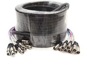 Seismic Audio - SARLX-8x100 - 8 Channel XLR Snake Cable - 100 Feet Long - Pro Audio Snake for Live Live, Recording, Studios, and Gigs - Patch, Amp, Mixer, Audio Interface 100'