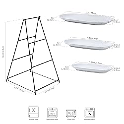 UNICASA 3 Tier Serving Tray for Parties – White