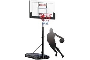 IGL Portable Basketball Hoop, 5.6-10FT Adjustable Basketball Goal System, 44 Inch Outdoor Basketball Hoop & Goals for Kids, Youth, and Adults in The Backyard, Driveway with PC Backboard