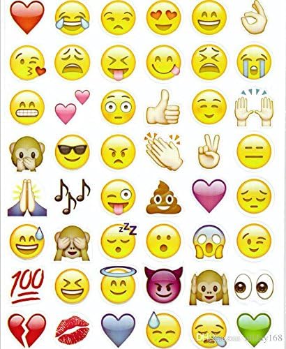 Amazon 500 960 絵文字リムーバブルデカールの壁画家の装飾のラップトップノートブックメッセージ Facebook Tiwtter お子様のギフト用の絵文字笑顔ステッカーダイシート部分 インテリア オンライン通販