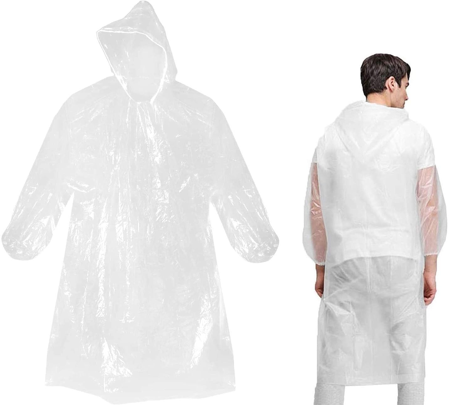 ITTA Set of 25 Disposable Raincoat, Portable Unisex Light Hood Poncho