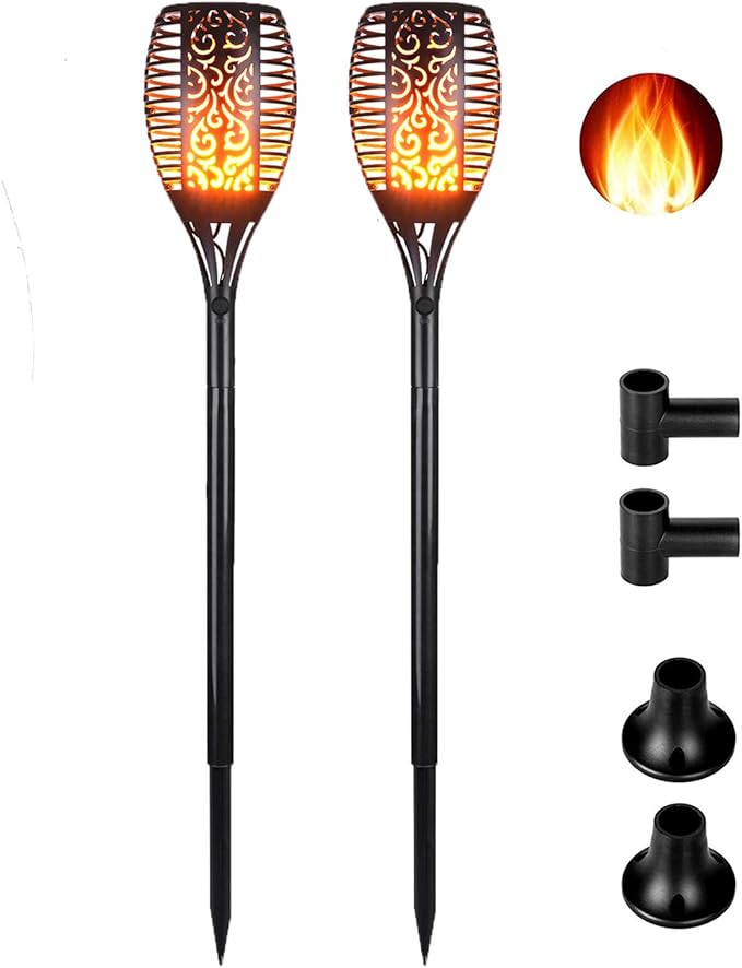 Ay 2 packs christmas string lights, 6.8ft pine cone berries red bell Solar Torch Lights,Pond lights,IMAGE LED Solar Path Light with