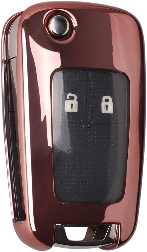 Heart Horse 2 Buttons TPU Silicone Car Key Shell Case Compatible with Vauxhall Opel Astra Insignia Vectra Corsa Zafira Meriva Mokka Key Full Cover (Pink)