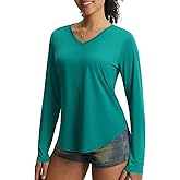 baleaf Women's Long Sleeve Sun Shirts UPF50+ UV Protection V Neck Rash Guard Lightweight Quick Dry Workout Hiking Tops