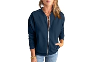 GeGekoko Womens Zip Up Sweatshirts Jackets Long Sleeve Casual Loose Outwear with Pockets