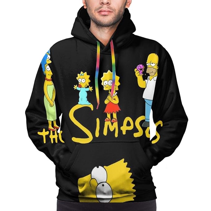 Buy The Simpsons Fun Men's Fashion Sports Hoodie Black at Amazon.in
