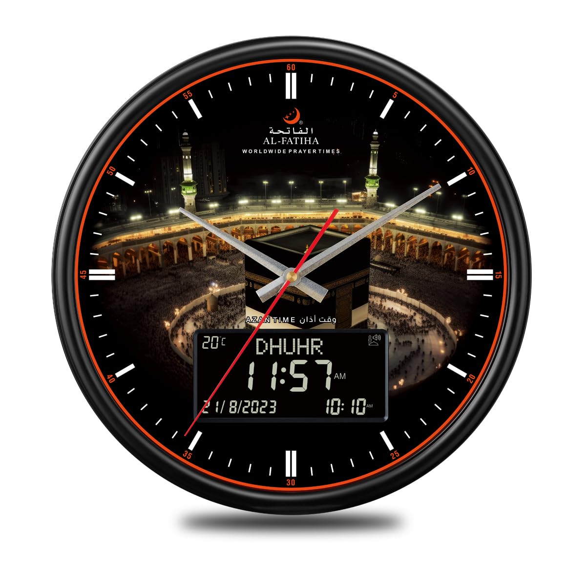 OUD Bukhoor Azan Clock, LED Muslim Prayer Clock, Athan Wall Clock, Read ...