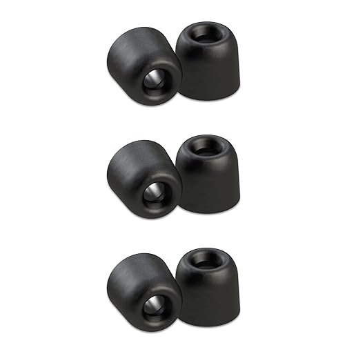 Comply Foam Ear Tips for Sennheiser Wired Devices, IE 800, CX 300s,  Momentum M2 IEI, Momentum, Medium, Black, 3 Pairs - No TechDefender Memory  Foam Replacement Tips, Made in the USA in