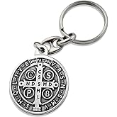 Venerare Saint Benedict Medal Key Chain | Patron Saint of Students | Great Catholic Gift for First Holy Communion, Confirmation, and Graduation | Made in Italy