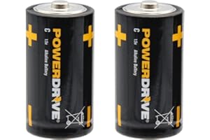 PowerDrive LR14 Alkaline C Battery - 2 per Pack