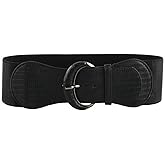 VOCHIC PU Leather Elastic Wide Belt for Women Ladies Dress Stretch Thick Waist Belts