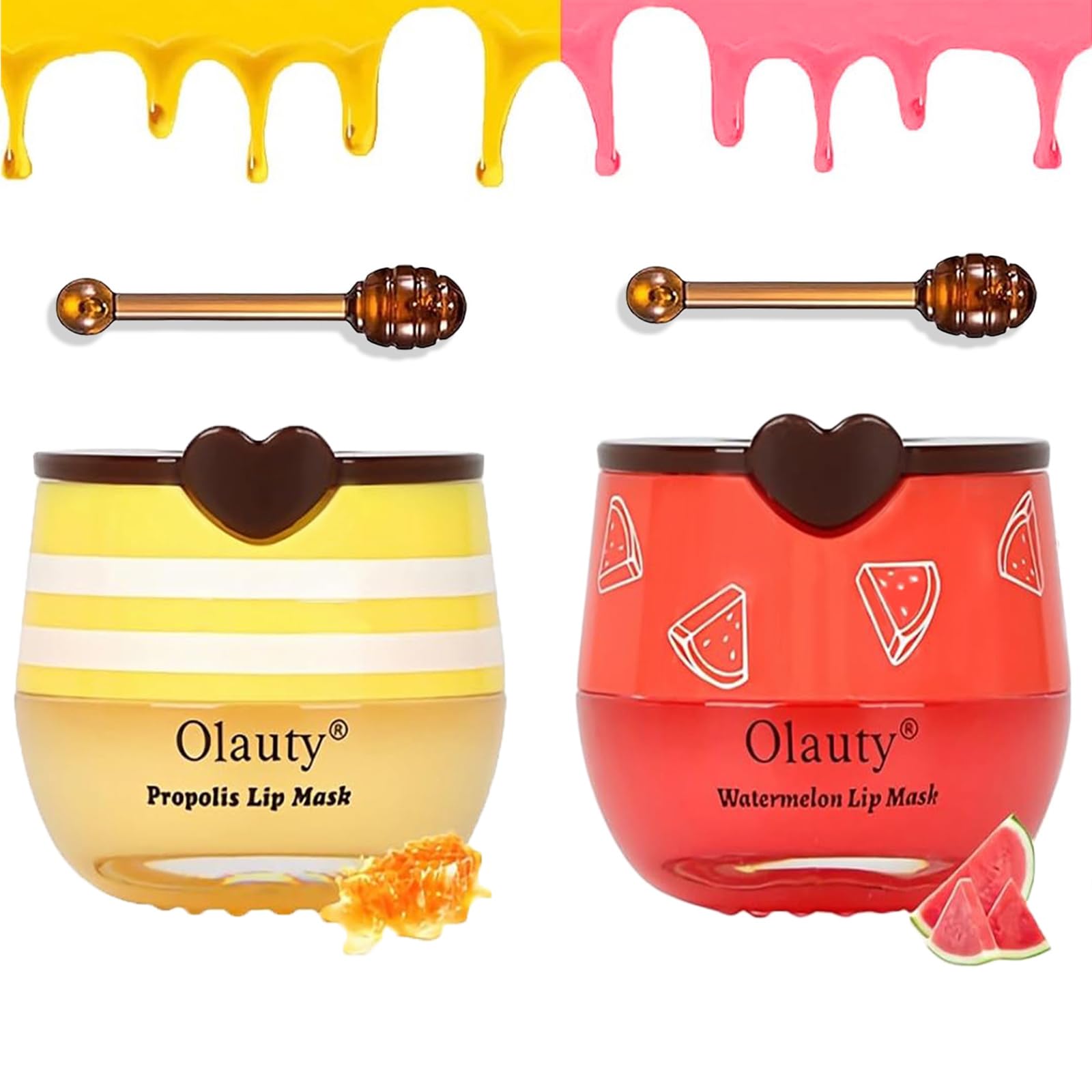 TITIMORE 2Pcs Bee Lip Balm Honey Pot,Bee Lip Mask Honey Lip Balm Uk,Propolis Moisturizing Lip Sleeping Mask Stocking Stuffers for Women,Hydrating Prevention Dry and Cracked Lip