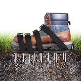 TACKLIFE Lawn Aerator Shoes, Updated Stiffened Sole Design,4 Aluminum Alloy Buckled Lawn Sandals - GAS1A
