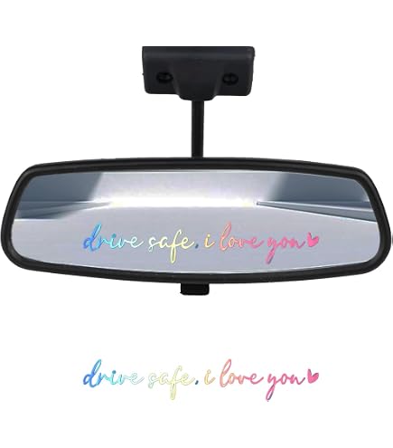 Lot De 4 Autocollants Rétroviseur « I Love You Drive Safe » Avec Cœur - En Vinyle Résistant - Cadeau Pour Conducteur