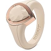 Rinfit Silicone Rings Women - Rubber Wedding Bands Stackable Ring Enhancer- Metal Framed Pear Bridal Ring Sets - Patented Design