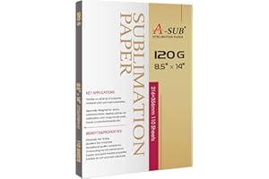A-SUB Sublimation Paper 120G 8.5x14 Inch 110 Sheets for Sublimation Blanks Compatible with Sublimation Ink and Sublimation Pr