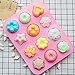 YGEOMET 3pcs Soap Mold, Silicone Flower DIY Mold Rose Handmade Chocolate Biscuit Cake Muffin, Pink