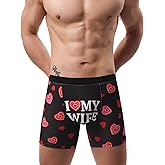 Evankin I Love My Girlfriend or Wife Boxer Briefs, Men Funny Novelty Heart Boxers, Valentines Gift for Men