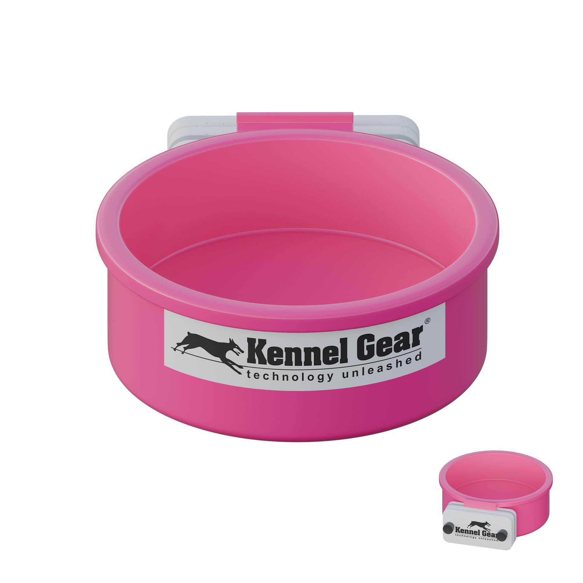 Photo 1 of Kennel-Gear Dog Crate Water Bowl No Spill, 20oz Food-Grade Polypropylene Feeder, Secure Crate Mount with Covered Parts, Travel-Ready & Easy to Clean (Pink)