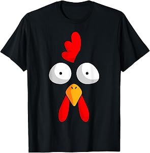Chicken Face Rooster Halloween Costume Farm Poultry T-Shirt Small