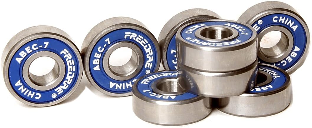Freedare ABEC-7 Bearings - Skateboard Bearings, Longboard Bearings, Inline and Roller Skate Bearings（1 Set of 8)